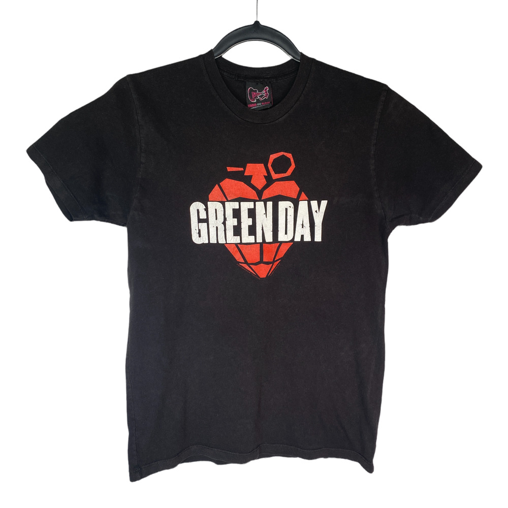 Green Day Band Official Cinderblock T-shirt Men's Small Black 2004 Logo Tour